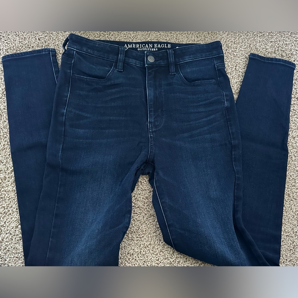 American Eagle Outfitters Women's Dark Blue Skinny Jeans